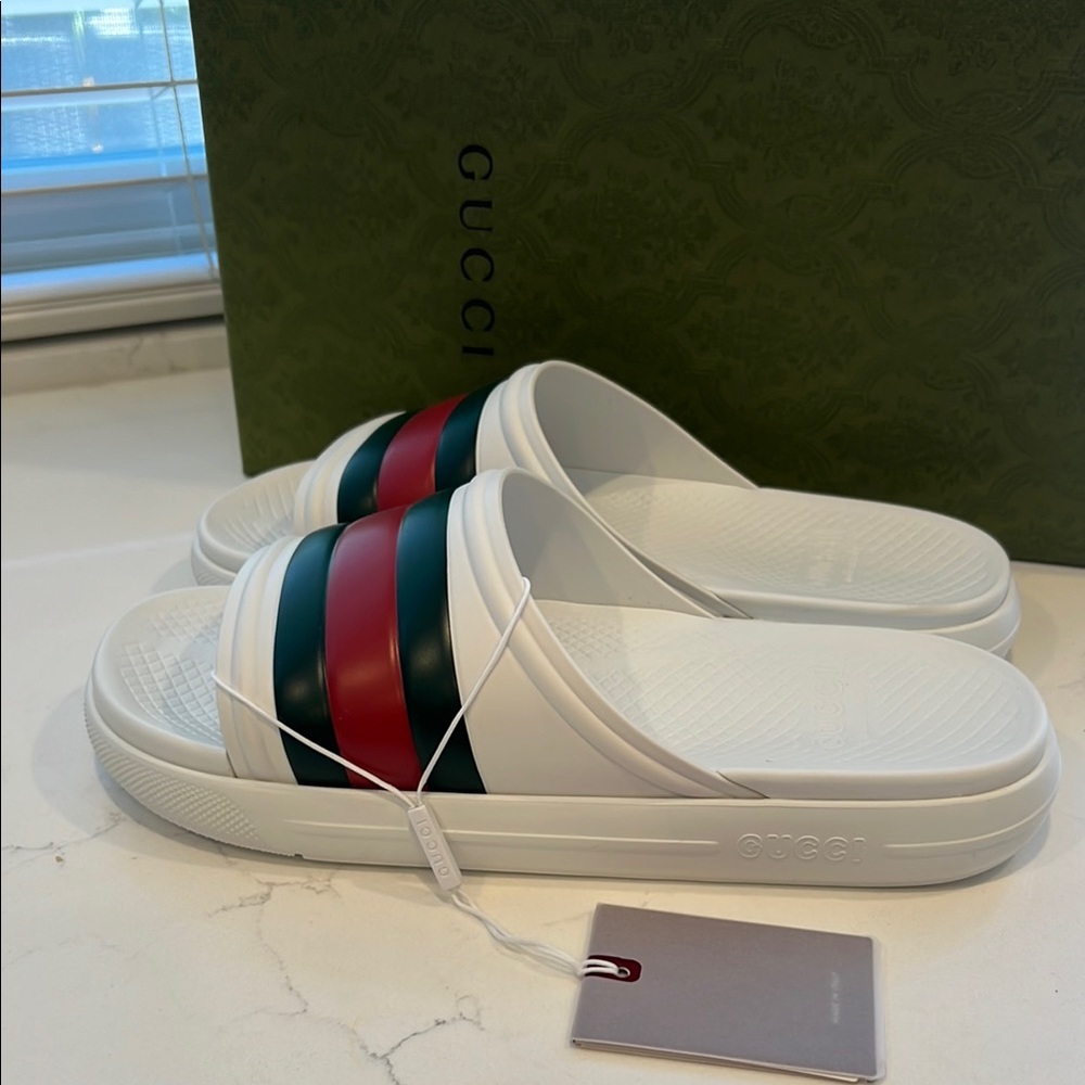 Gucci Men Ace Rubber Slides - Picture 4 of 10